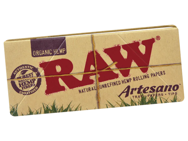 Raw Organic Hemp King Size Slim Rolling Papers W/ Artesano Tips